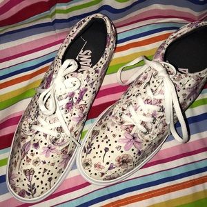 Vans Nearly Perfect Purple Flowers - Worn 1x Sz 9
